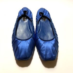 Bottega Veneta Blue Satin Flats (37.5)